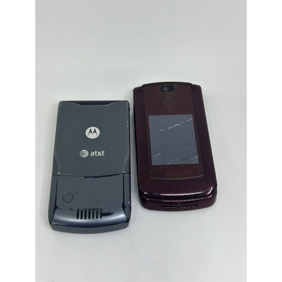 VTG Motorola Razr V3 & RAZR2 Flip Phones Lot of 2 AT&T NOT WORKING FOR PARTS - Picture 4 of 5